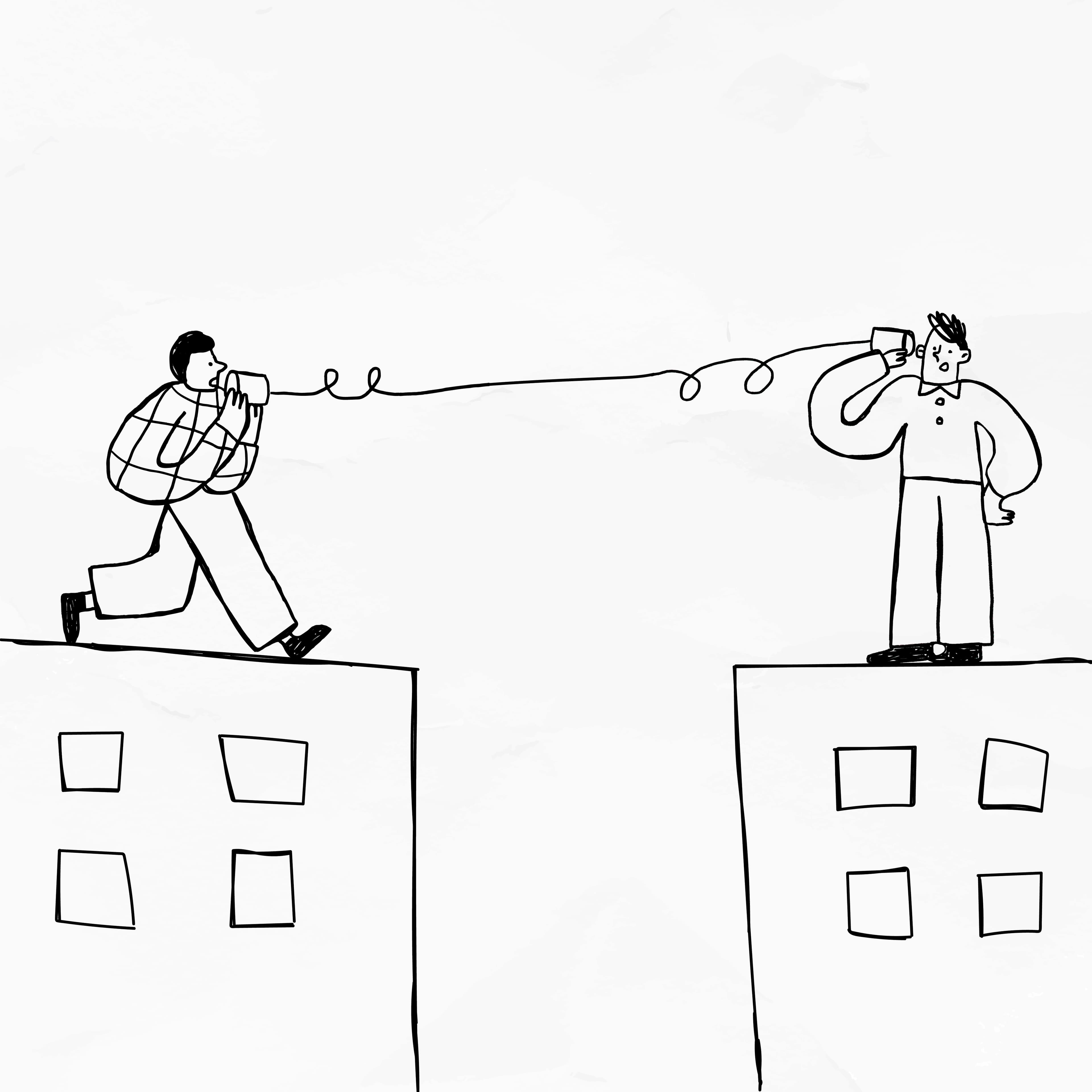 Two people talking to each other